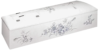 ドーム型三面刺繍棺(白)